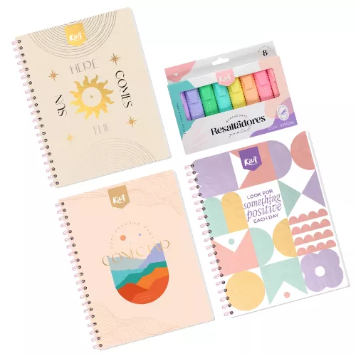 Kit de cuadernos kiut Raya + resaltadores