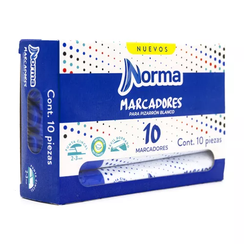 Marcadores Azules para Pizarron Norma 10 unidades