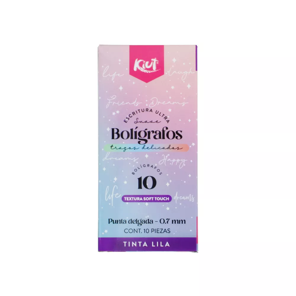 Caja Boligrafos Kiut Morados 10 unidades