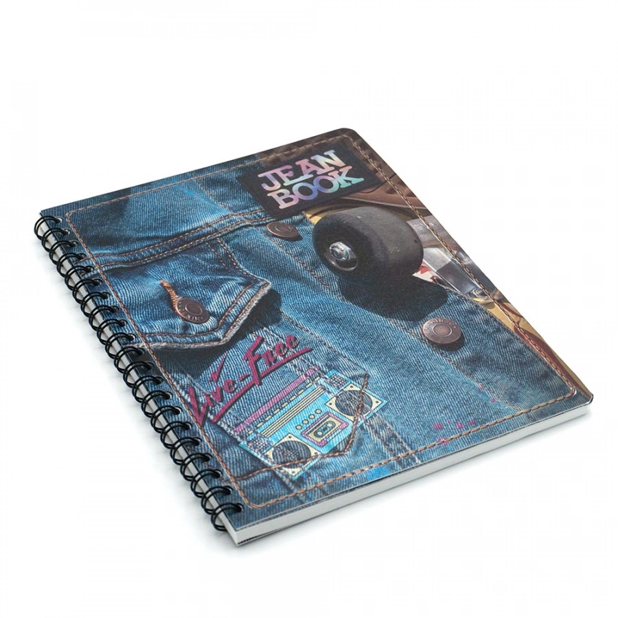 Cuaderno Argollado Profesional Cuadro Chico Jean Book Live free 100 Hojas