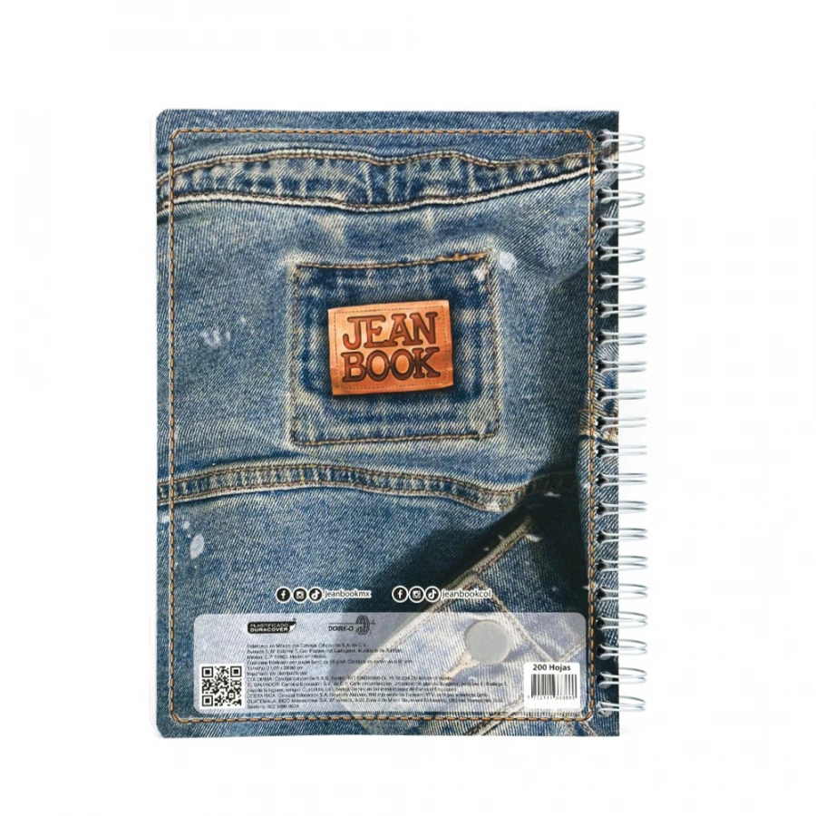 Cuaderno Argollado Profesional Cuadro Grande Jean Book Corazon 200 Hojas