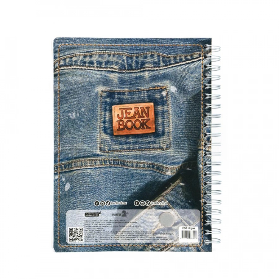 Cuaderno Argollado Profesional Cuadro Grande Jean Book Live free 200 Hojas