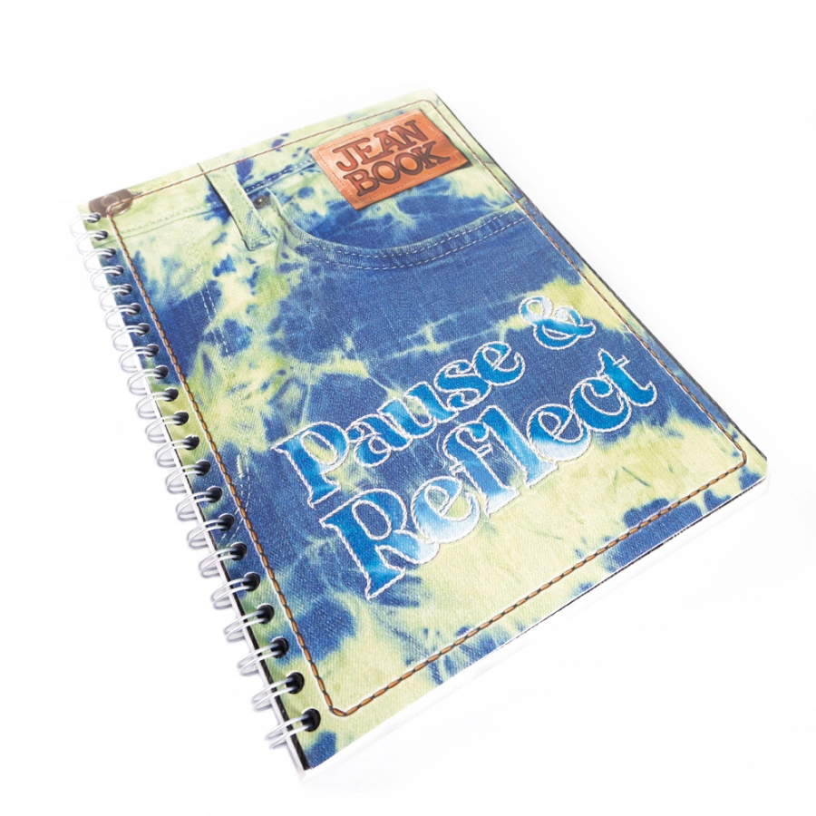 Cuaderno Argollado Profesional Cuadro Grande Jean Book Pause and reflect 100 Hojas