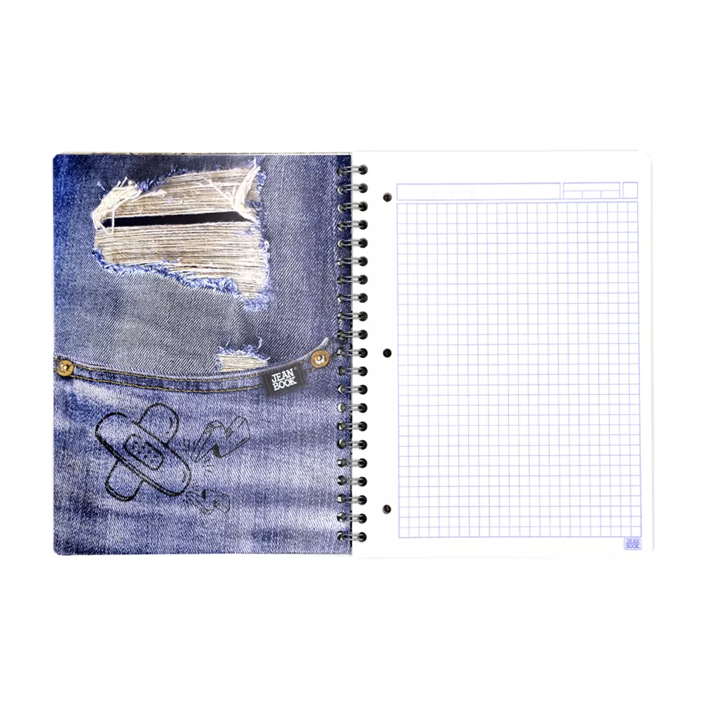 Cuaderno Argollado Profesional Cuadro Grande Jean Book Rayo 100 Hojas