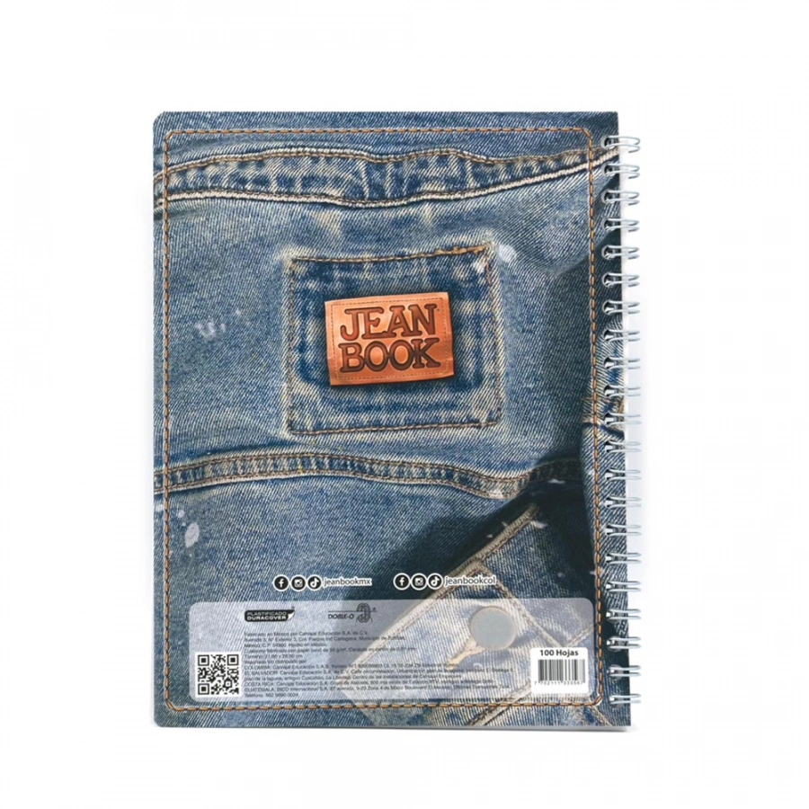 Cuaderno Argollado Profesional Cuadro Grande Jean Book Stop scrolling 100 Hojas