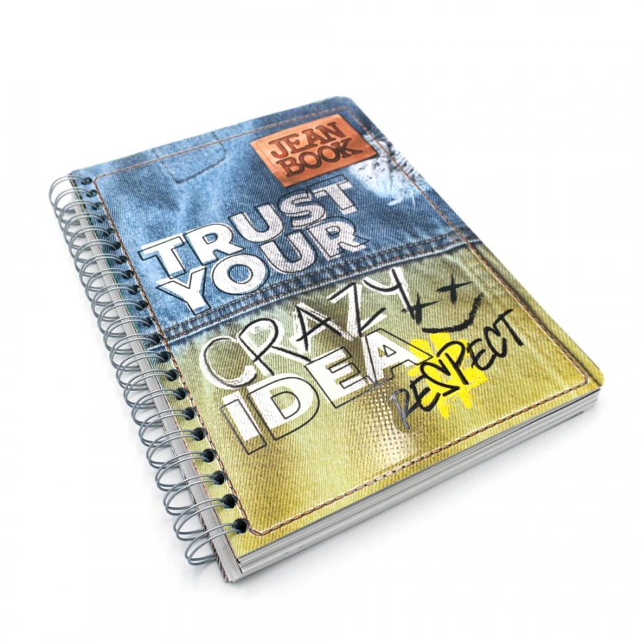 Cuaderno Argollado Profesional Cuadro Grande Jean Book Trust your crazy idea 200 Hojas