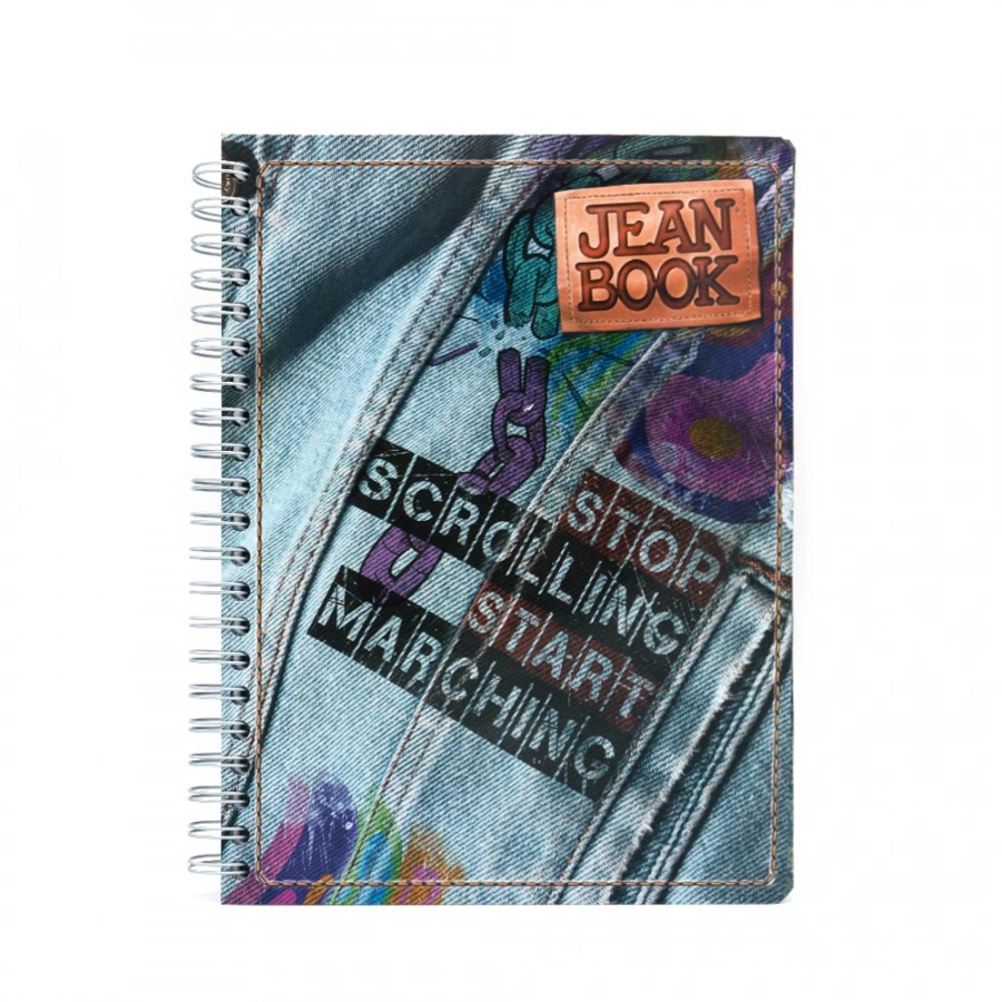 Cuaderno Argollado Profesional Mixto Jean Book Stop scrolling 200 Hojas
