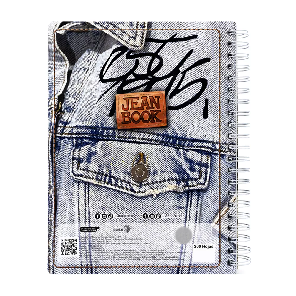 Cuaderno Argollado Profesional Raya Jean Book Rayo 200 Hojas