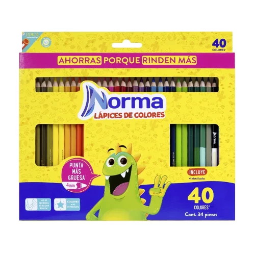 Caja de Colores Norma X40 Largos