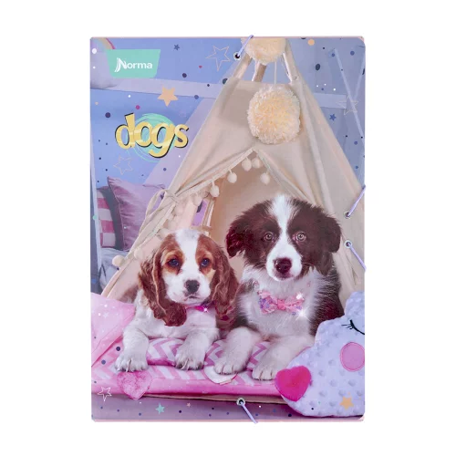 Carpeta Escolar Carton Dogs - Tipi Crema