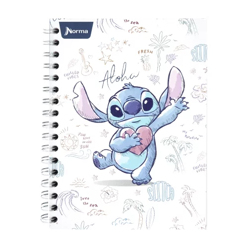 Libreta Argollada Durabook  Stitch 80 Hojas Linea Corriente   - The Flow