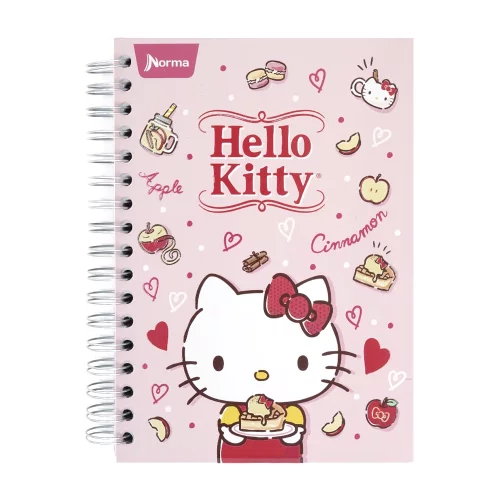 Libreta Argollada Durabook Hello Kitty  150 Hojas Lineas 6 Materias  - Corazones