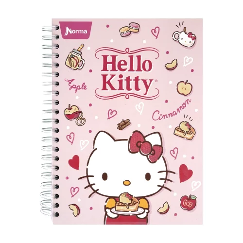 Libreta Argollada Durabook Hello Kitty Grande 150 Hojas Lineas 6 Materias  - Corazones