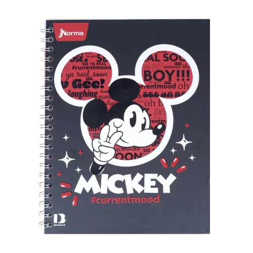 Libreta Argollada Durabook Mickey-Minnie  100 Hojas Linea 4 Materias  - Mickey