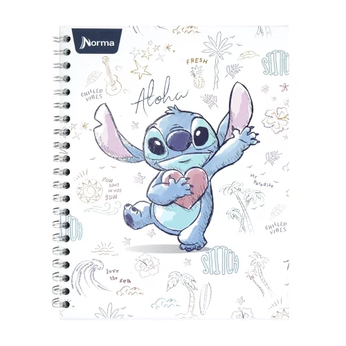 Libreta Argollada Durabook Stitch Grande 100 Hojas 4 Materias Linea  - The Flow