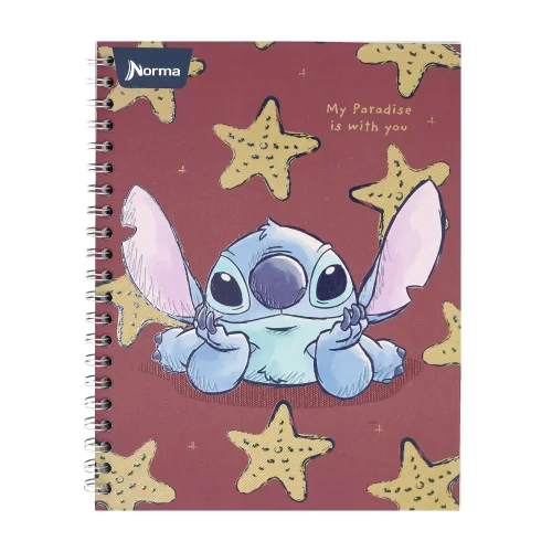 Libreta Argollada Durabook Stitch Grande 100 Hojas 4 Materias Linea  - Tropical Love