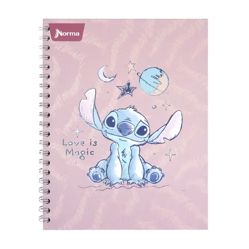 Libreta Argollada Durabook Stitch Grande 100 Hojas 4 Materias Linea  - You´Re My Fav