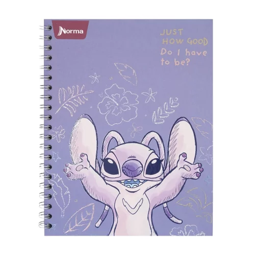 Libreta Argollada Durabook Stitch Grande 150 Hojas 6 Materias Linea   - Be Kind