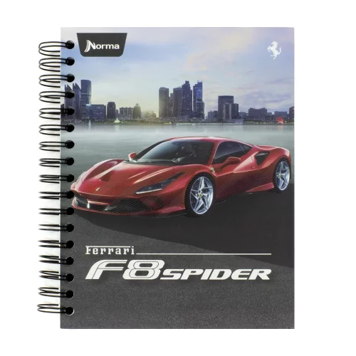 Libreta Argollada Tapa Dura  6 Materias 150 Hojas 1 Linea Ferrari - F8 Spider