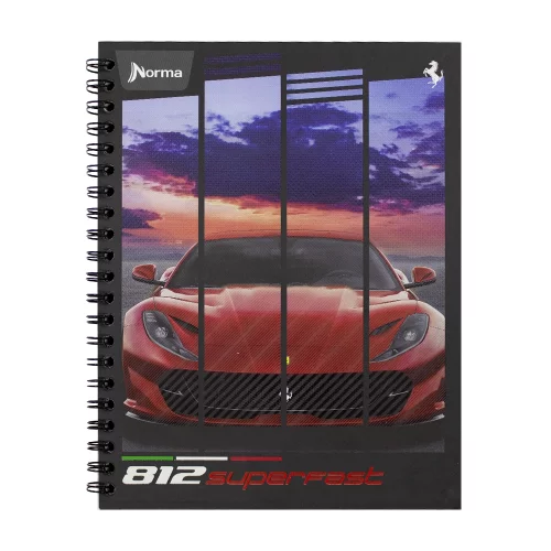 Libreta Argollada Tapa Dura  80 Hojas 1 Linea Ferrari - 812 Superfast