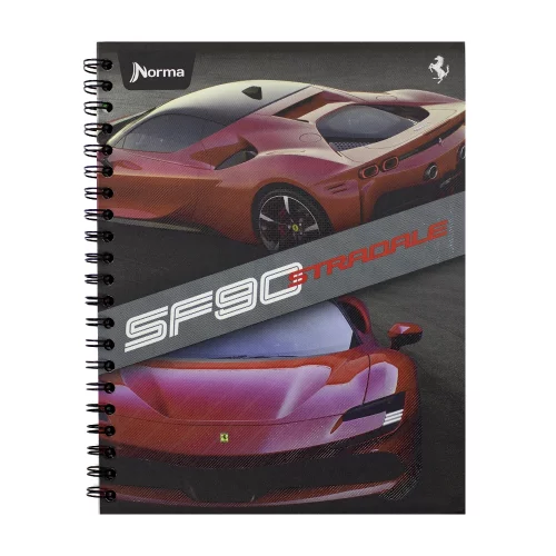 Libreta Argollada Tapa Dura  80 Hojas 1 Linea Ferrari - Sf90 Stradale