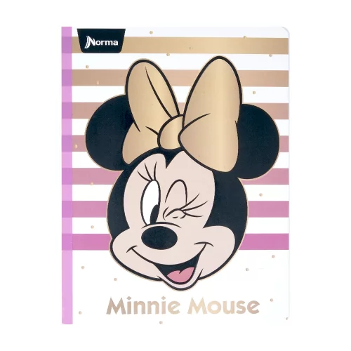 Libreta Cosida   Mickey-Minnie   100 Hojas Cuadriculado  - Moño Dorado