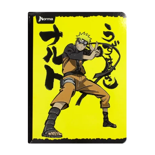 Libreta Cosida   Naruto 100 Hojas   Linea Corriente  - 10 Naruto Fondo Amarillo