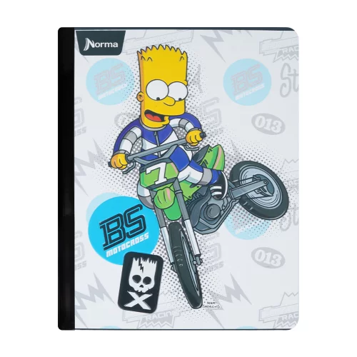 Libreta Cosida 100 Hojas Cuadriculado Los Simpsons - Motocross