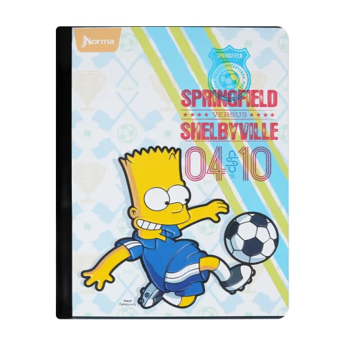 Libreta Cosida 100 Hojas Cuadriculado Los Simpsons - Springfiled Soccer