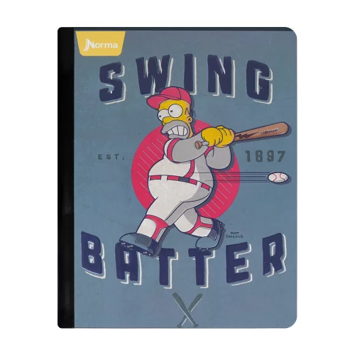 Libreta Cosida 100 Hojas Cuadriculado Los Simpsons - Swing Batter