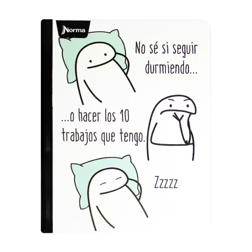 Libreta Cosida 100 Hojas Cuadriculado Memes - Dormir