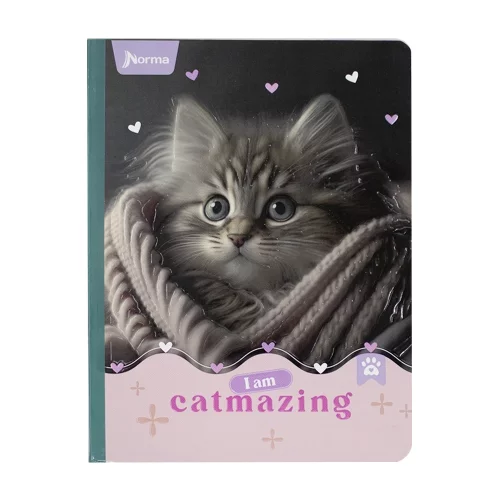 Libreta Cosida Dogs-Cats  100 Hojas   Cuadriculado  - 1 Catmazing