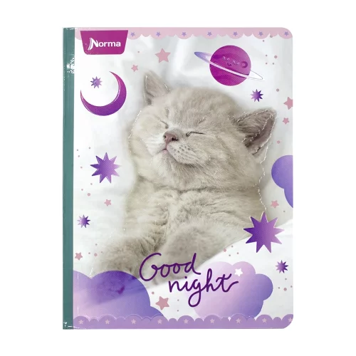 Libreta Cosida Dogs-Cats  100 Hojas   Cuadriculado  - 10 Good Night