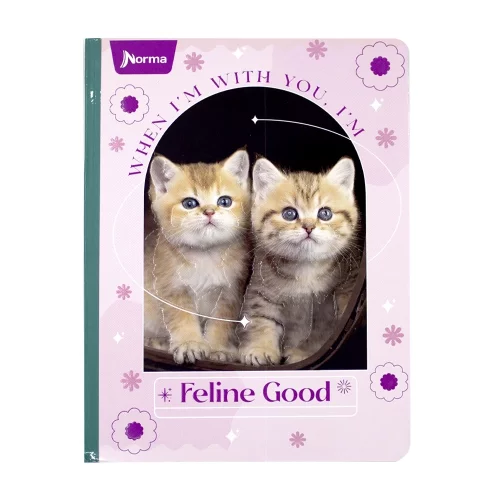 Libreta Cosida Dogs-Cats  100 Hojas   Cuadriculado  - 3 Feline Good