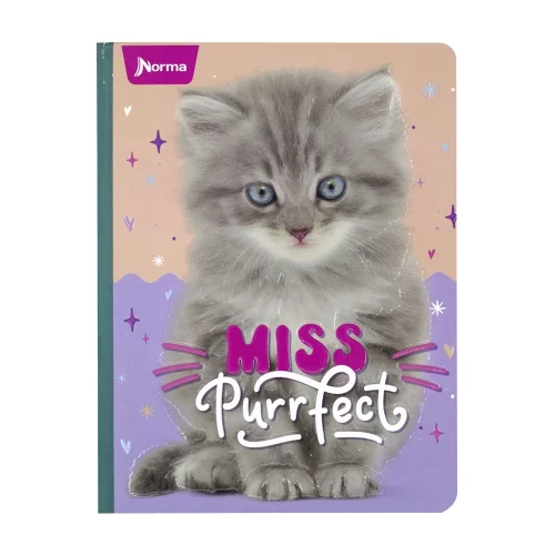 Libreta Cosida Dogs-Cats  100 Hojas   Cuadriculado  - 5 Miss Purrfect