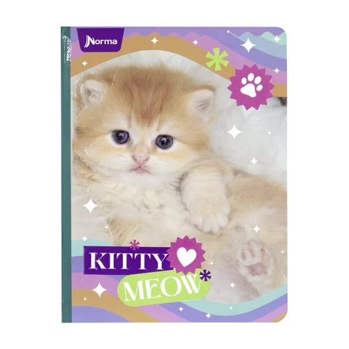 Libreta Cosida Dogs-Cats  100 Hojas   Linea Corriente  - 8 Kitty Meow