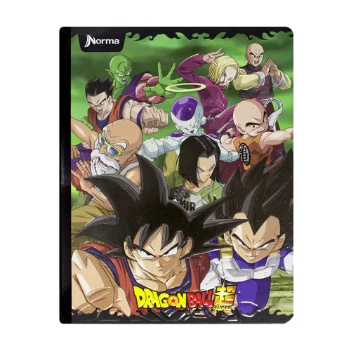 Libreta Cosida Dragon Ball  100 Hojas   Doble Linea  - 1 Grupo Fondo Verde