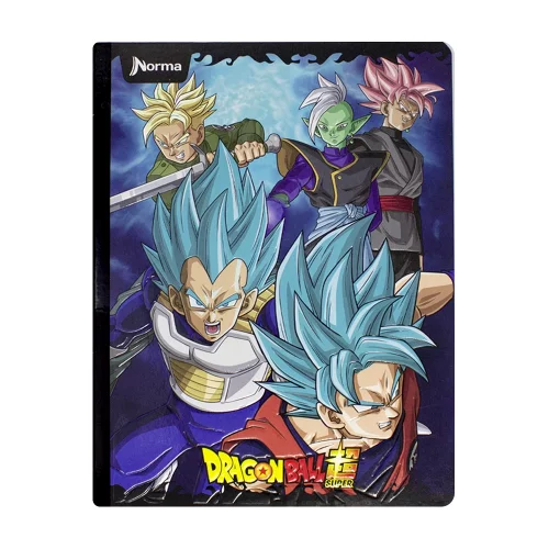 Libreta Cosida Dragon Ball  100 Hojas   Linea Corriente  - 6 Grupo Fondo Azul