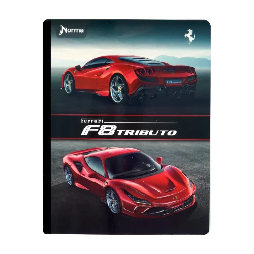 Libreta Cosida Ferrari  100 Hojas   Cuadriculado  - Rojo