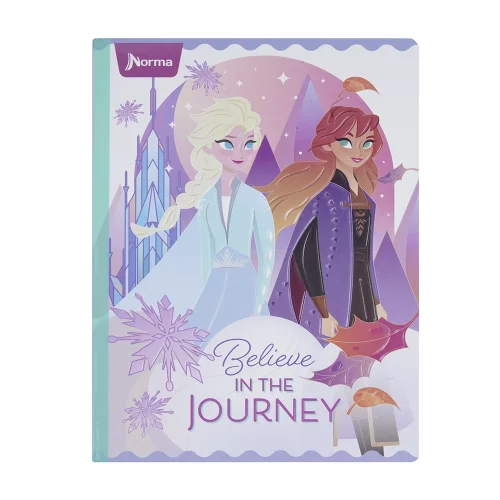 Libreta Cosida Frozen  100 Hojas   Linea Corriente  - 4 Believe Anna Y Elsa