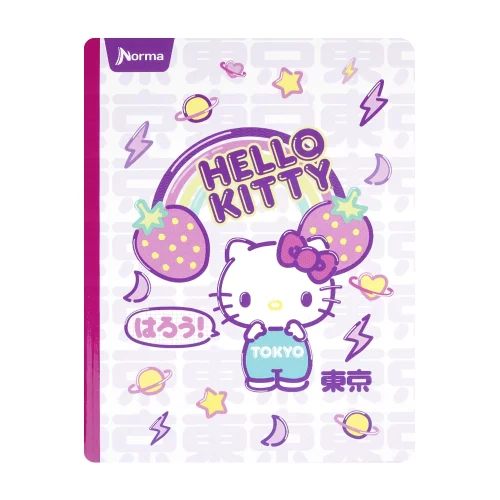 Libreta Cosida Hello Kitty    100 Hojas Cuadriculado  - Arcoiris