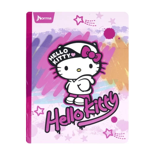 Libreta Cosida Hello Kitty    100 Hojas Cuadriculado  - Moño Rojo