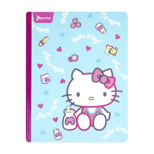 Libreta Cosida Hello Kitty    100 Hojas Cuadriculado  - Pensando