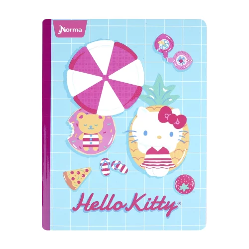 Libreta Cosida Hello Kitty    100 Hojas Cuadriculado  - Sombrilla