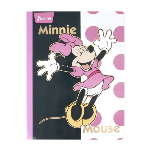 Libreta Cosida Mickey-Minnie 100 Hojas   Linea Corriente  - Circulos Rosas