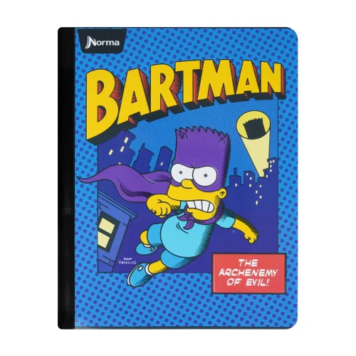 Libreta Cosida Simpsons  100 Hojas   Linea Corriente  - Bartman