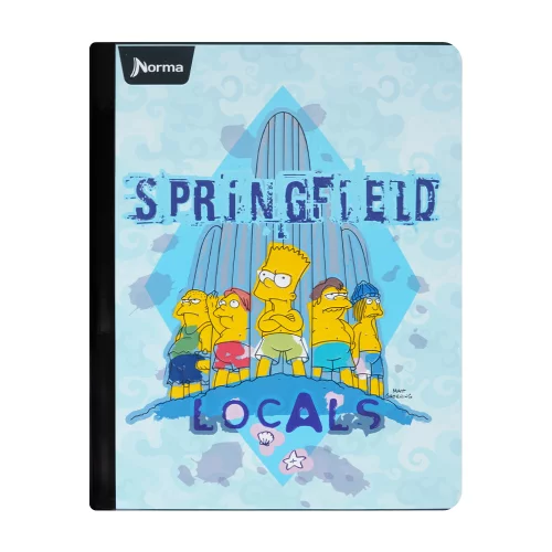 Libreta Cosida Simpsons  100 Hojas   Linea Corriente  - Springfield