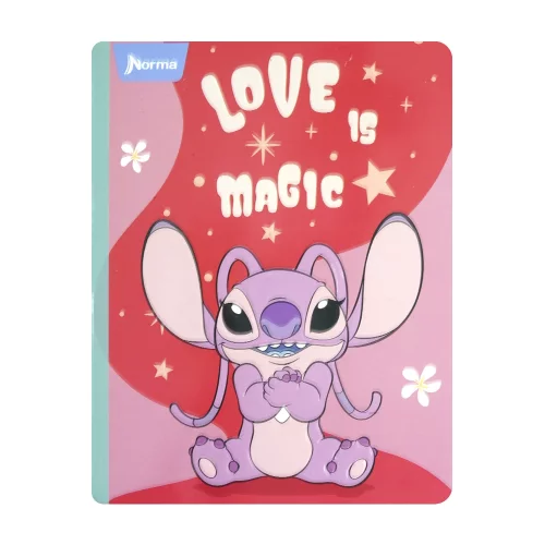 Libreta Cosida Stitch  100 Hojas   Cuadriculado  - 9 Love Is Magic