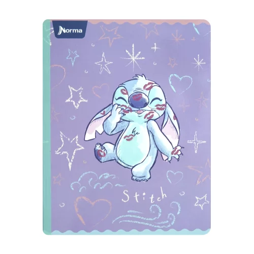 Libreta Cosida Stitch  100 Hojas   Doble Linea  - 3 Besos