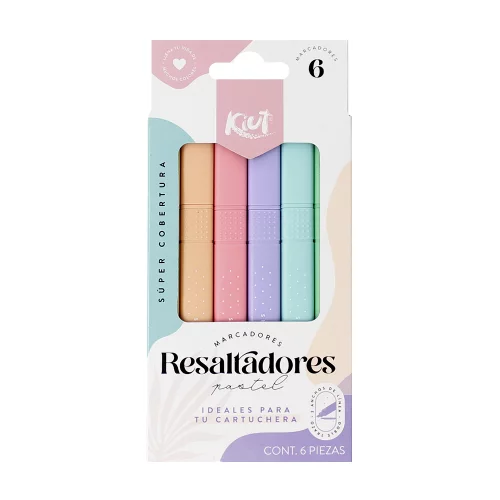 Resaltadores Delgados Kiut Pastel X 6